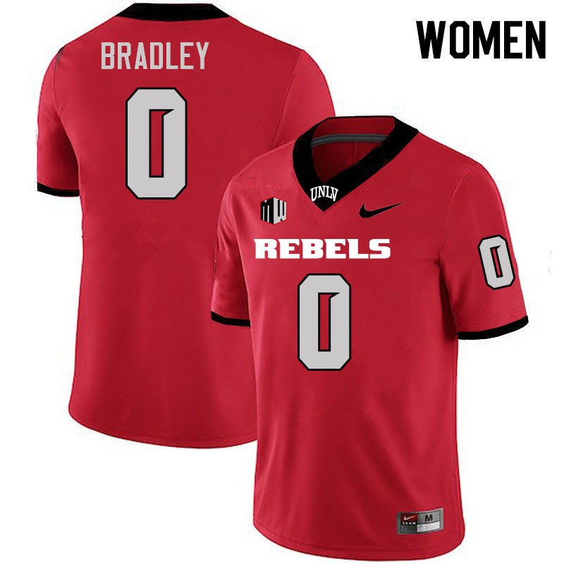 Women #0 Jaden Bradley UNLV Rebels College Football Jerseys Stitched-Scarlet